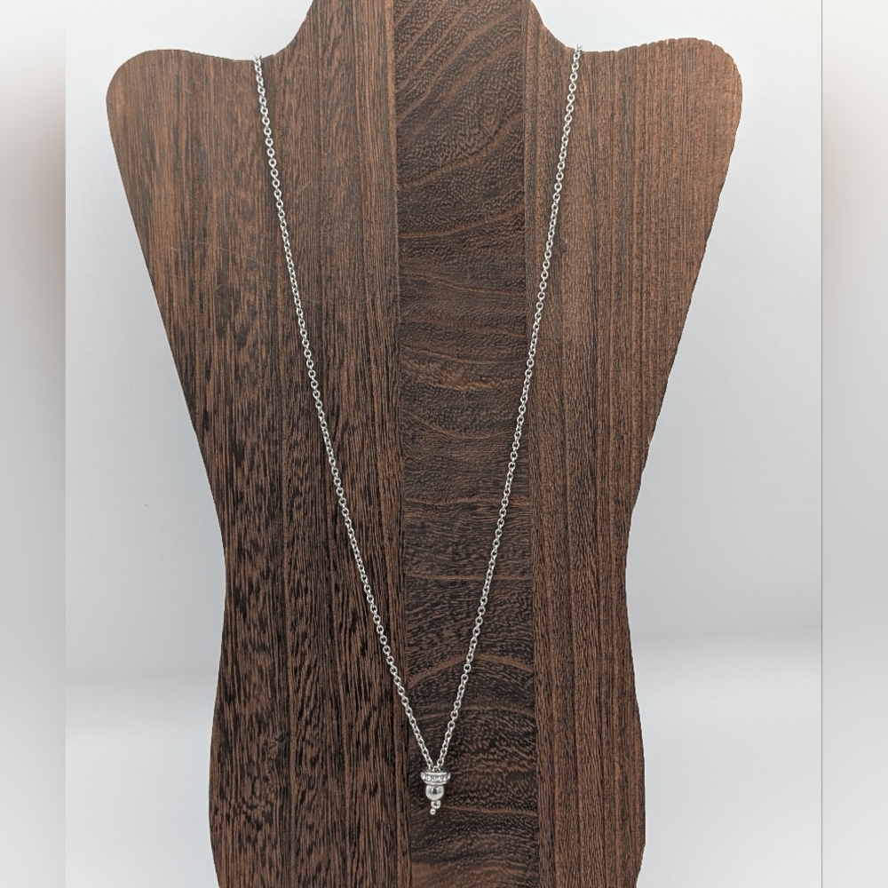Elegant Silver Tone Charm Necklace